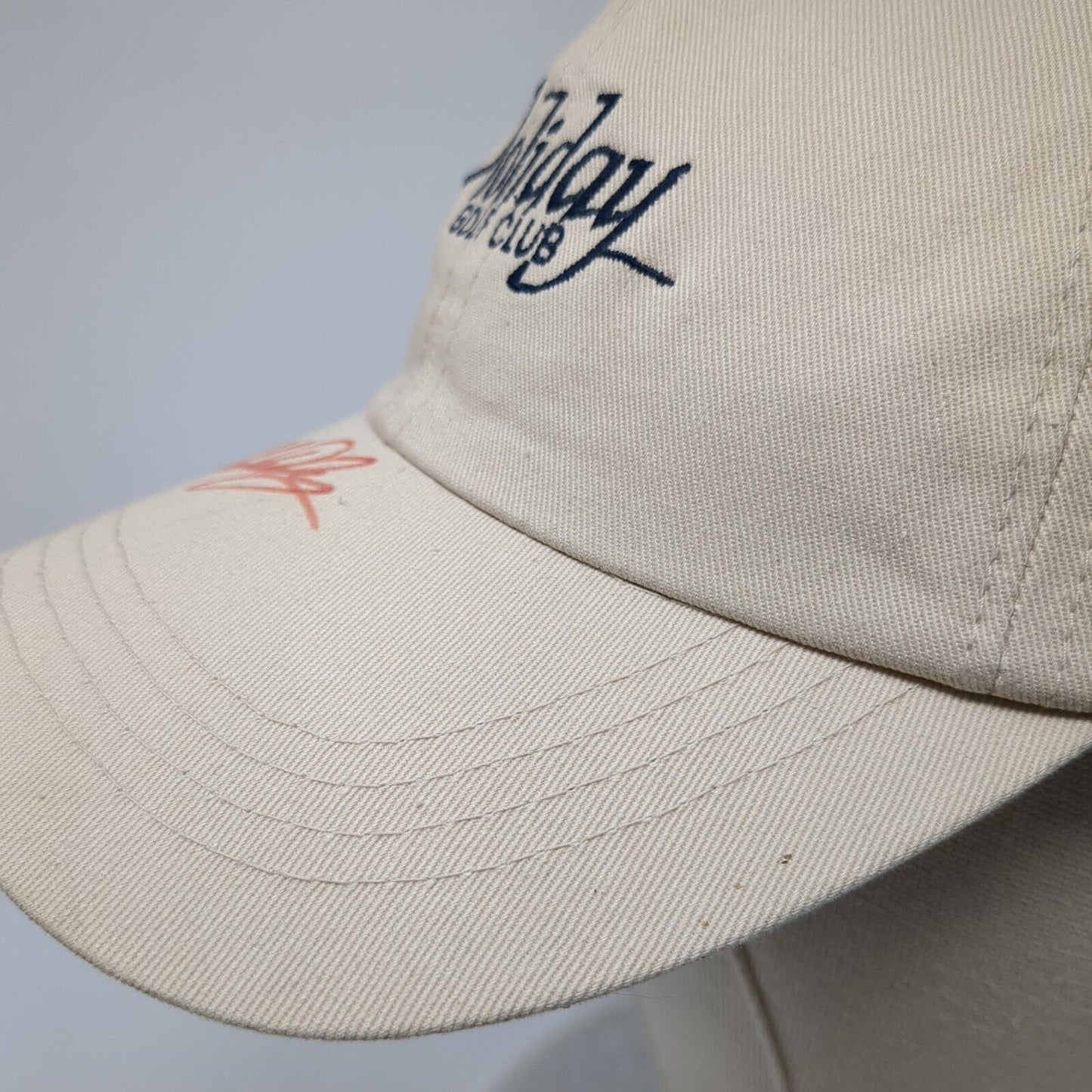 Holiday Golf Club Strapback Hat Tan OSFA Embroidered Logo Autographed John Daly