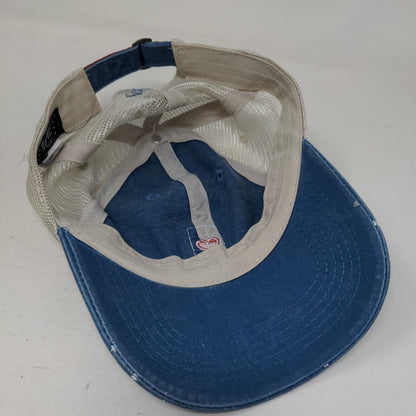 Red Heart Stars Indiana Slideback Trucker Hat Blue OSFM Adjustable Mesh Back