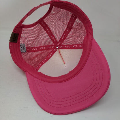 Cowgirl Bling Snapback Mesh Back Trucker Hat Pink One Size Rhinestone