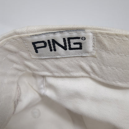 PING Slideback Hat White One Size Adjustable Colorblock Outdoor 6 Panel