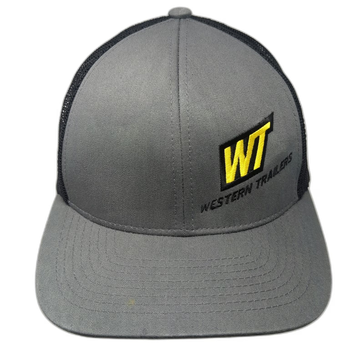 Pacific Headwear Trucker Hat Gray One Size Western Trailers Mesh Back Snapback