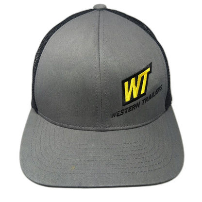 Pacific Headwear Trucker Hat Gray One Size Western Trailers Mesh Back Snapback