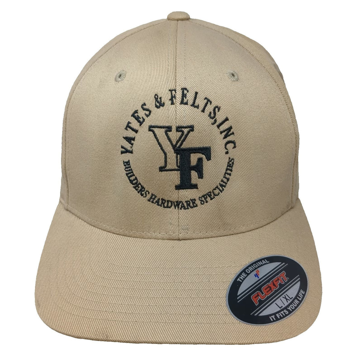 Port Authority Baseball Cap Beige XL Yates & Felts Builders Hardware Flexfit Hat