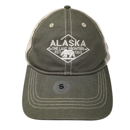 Alaska The Last Frontier Snapback Trucker Hat Green Small W/Tags