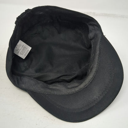 ABG Accessories Army Cap Black One Size Rhinestone Floral Elastic Back Bling Hat