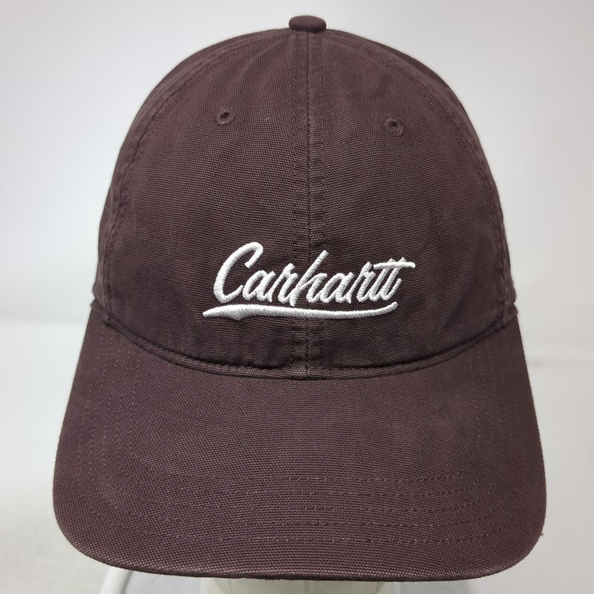 Carhartt Baseball Cap Red One Size Script Logo Canvas Slideback Workwear Hat