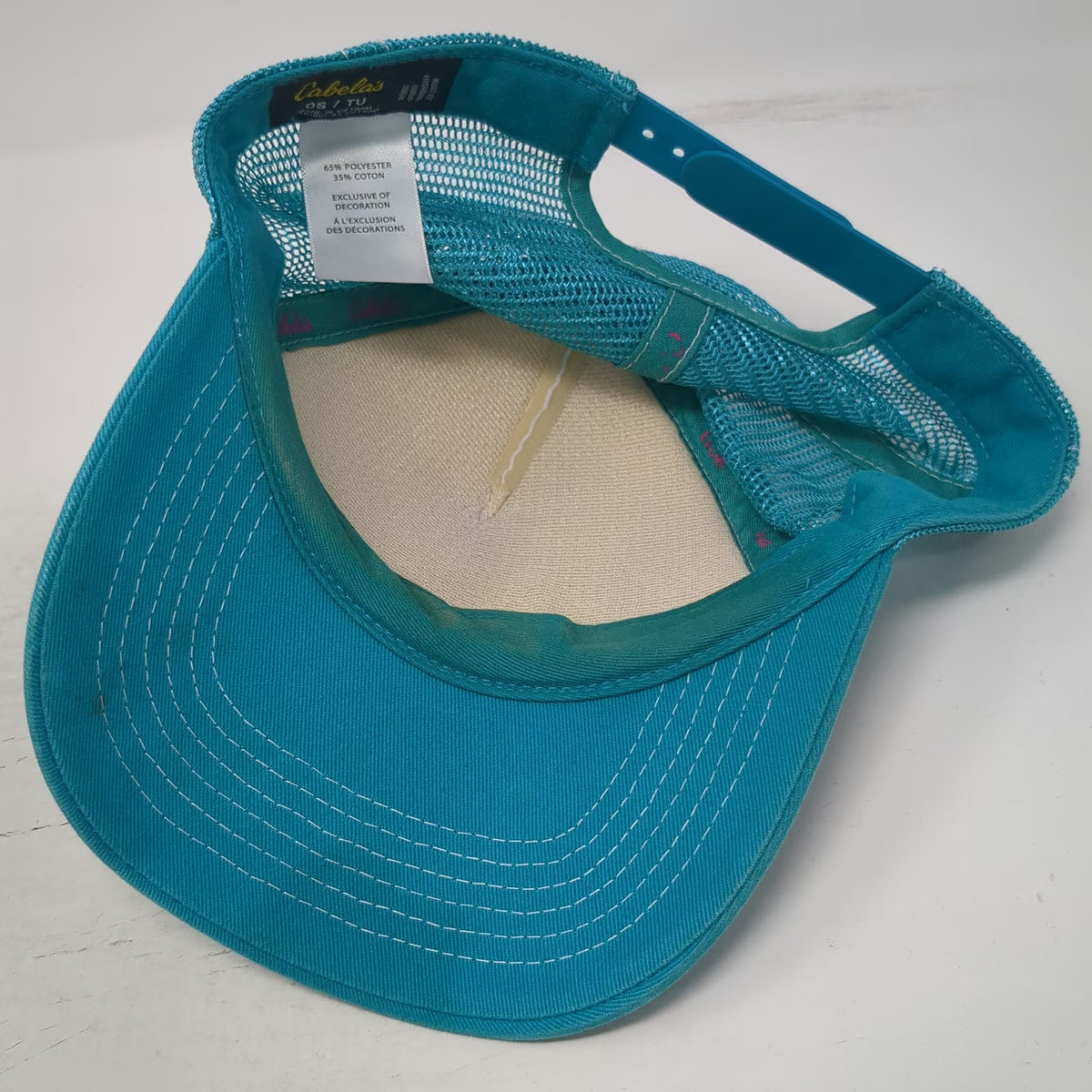 Cabela's Trucker Hat Blue One Size Southwestern Bison Buffalo Mesh Snapback Cap