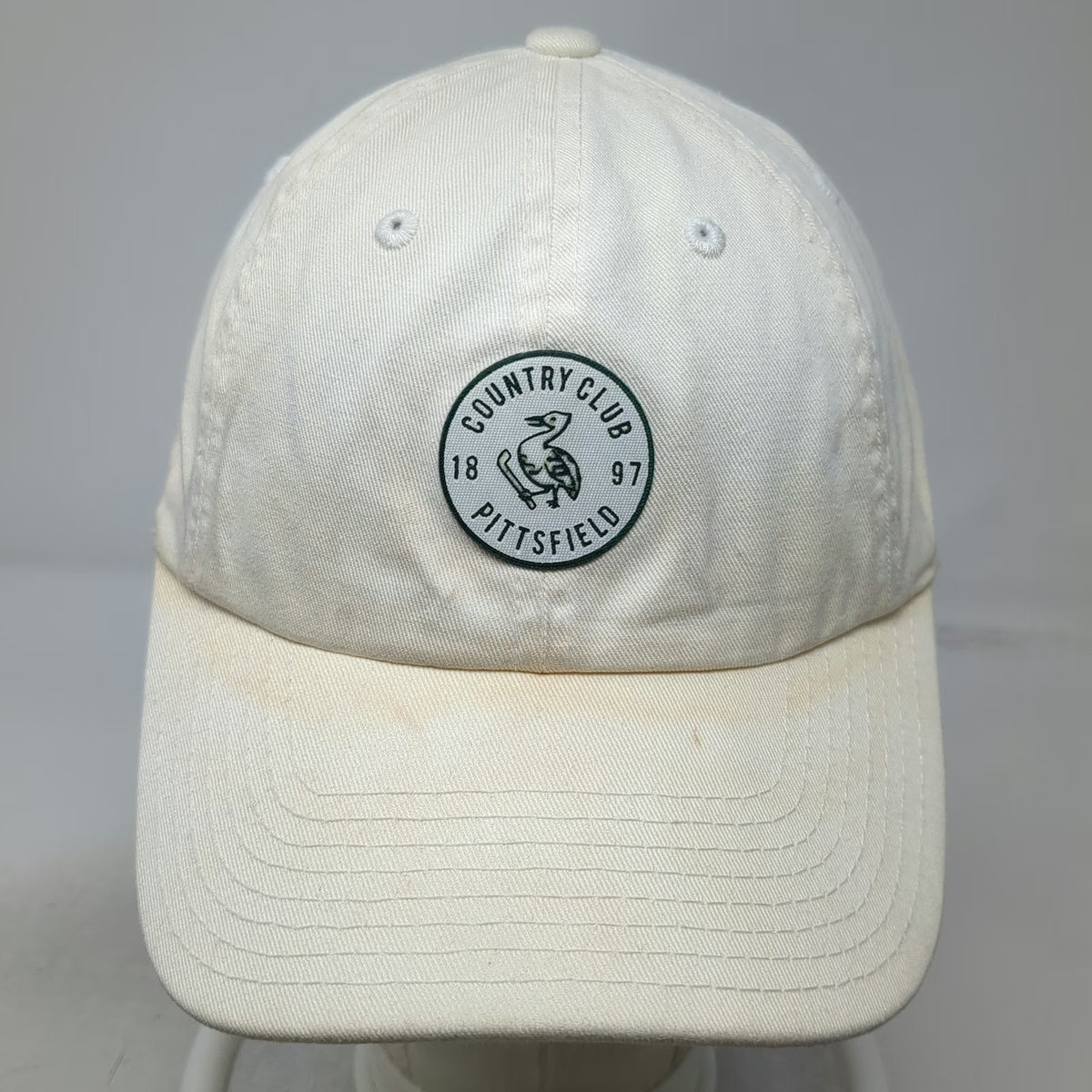 American Needle Baseball Cap Beige One Size Pittsfield Country Club Golf Hat