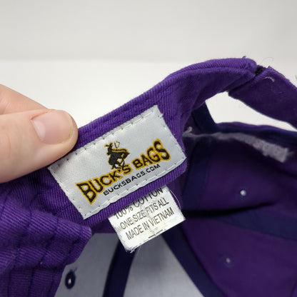 Man Up Crusade Strapback Hat Purple One Size Embroidered Buck's Bags