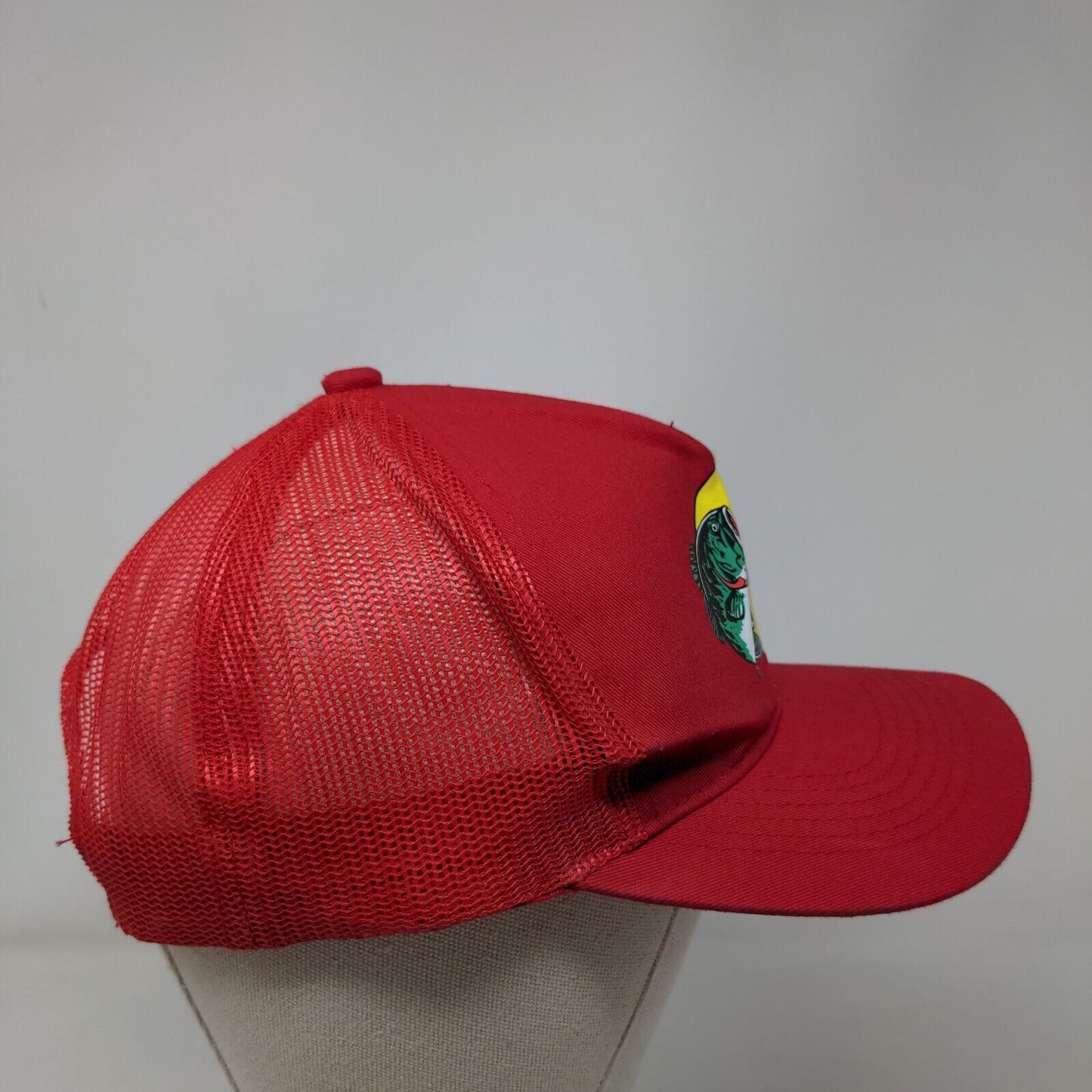 Bass Pro Shops Snapback Trucker Hat Red OSFM Adjustable Breathable Mesh Back