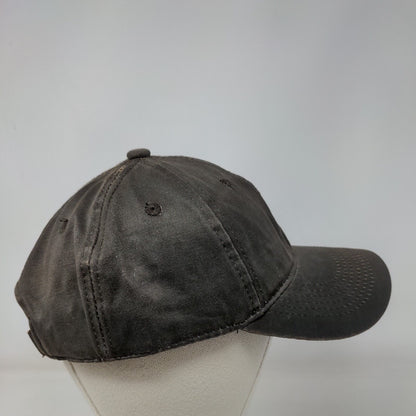 Unbranded Strapback Hat Brown One Size Adjustable Vented Holes 6 Panel Blank