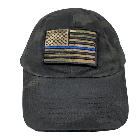 American Flag Strapback Hat Camouflage One Size Embroidered Patriotic Nine Line