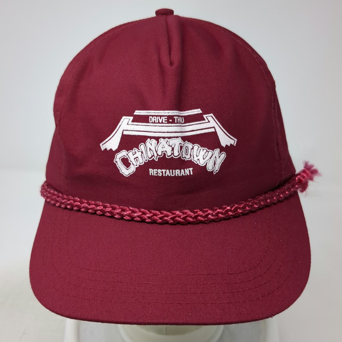 Sportcap 5 Panel Red Hat One Size Chinatown Restaurant Drive-Thru Rope Strapback