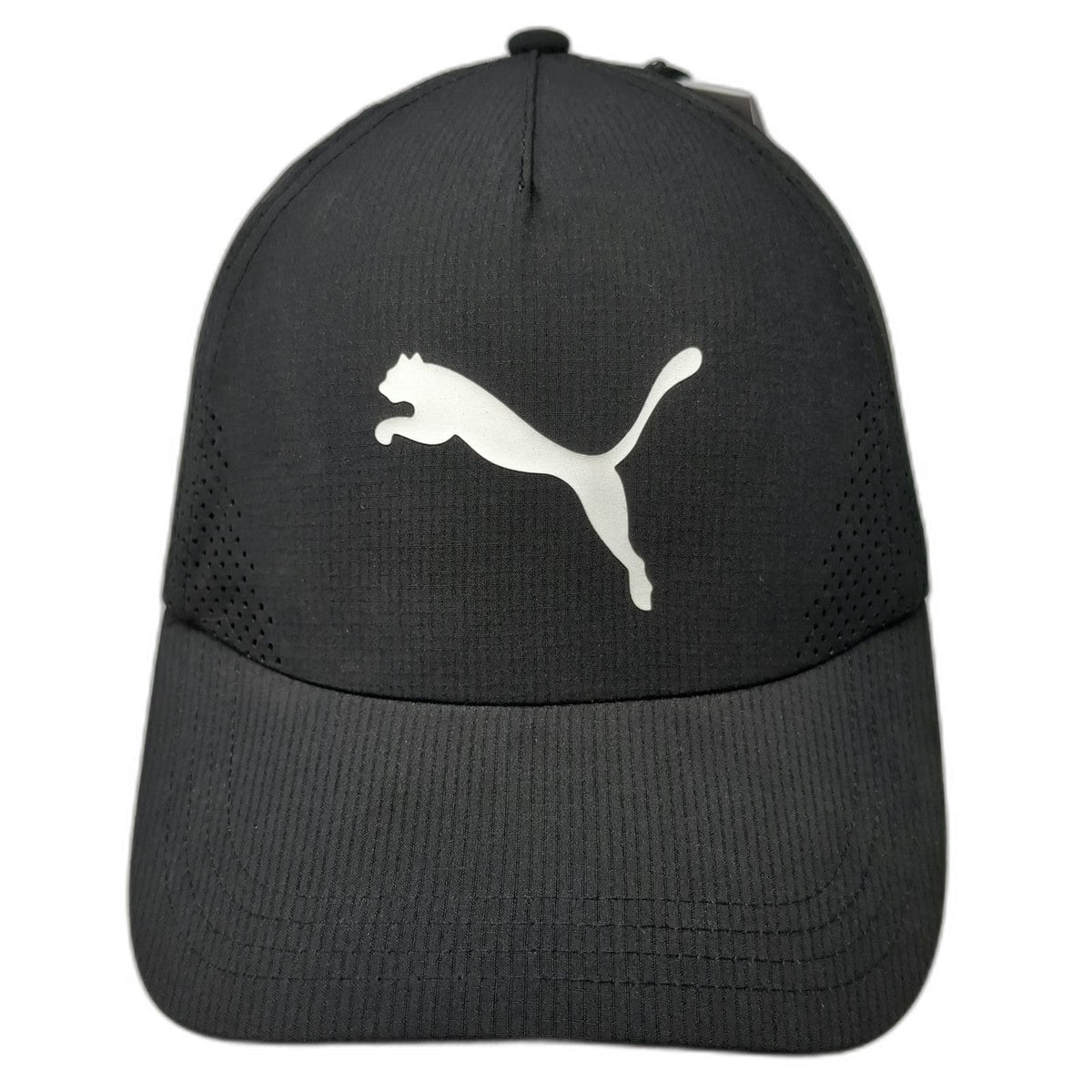 Puma 5 Panel Black One Size Strapback Perforated Mesh Performance Athletic Hat