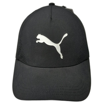 Puma 5 Panel Black One Size Strapback Perforated Mesh Performance Athletic Hat