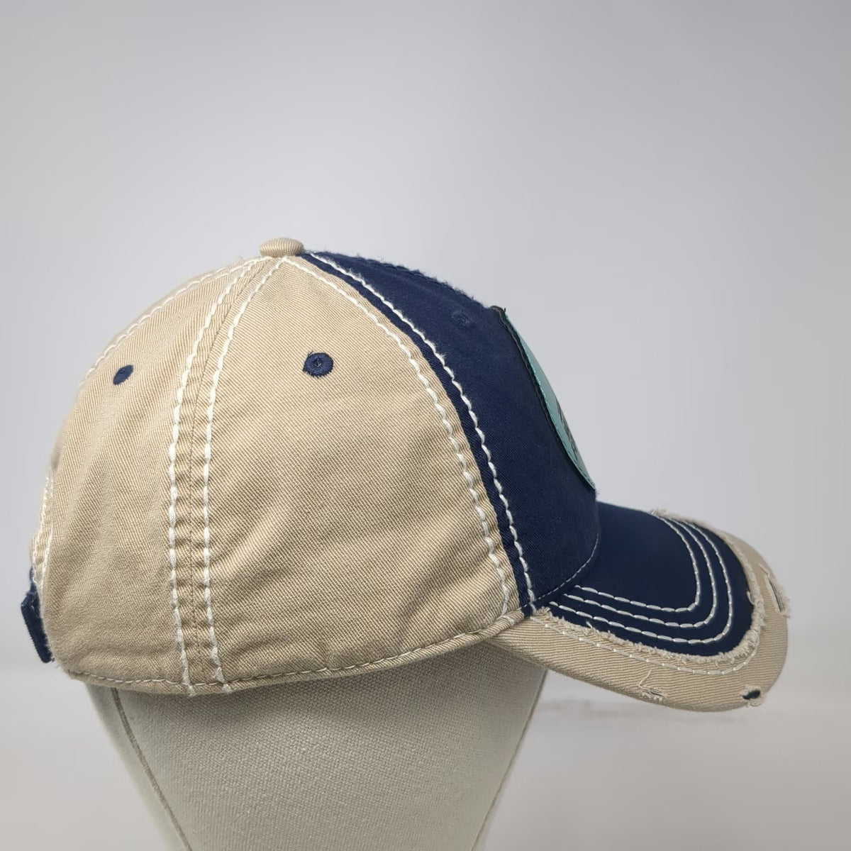 Otto Blue One Size Baseball Cap Mule Deer Foundation Patch Distressed Hat