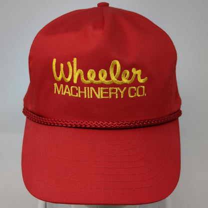 Nissin 5 Panel Red Hat One Size Wheeler Machinery Co Rope Script Embroidery