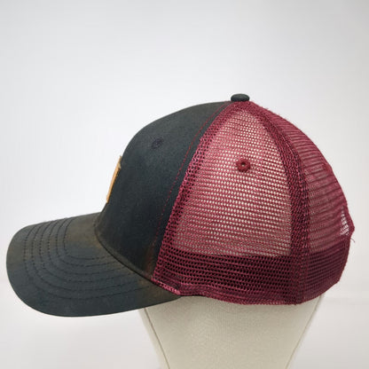 Belong Designs Trucker Hat Black Purple One Size Leather Patch Mesh Snapback