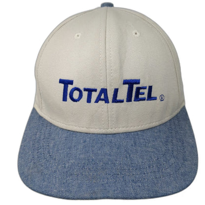 New Jersey Headwear TotalTel Baseball Cap Beige Blue One Size Denim Brim USA Hat