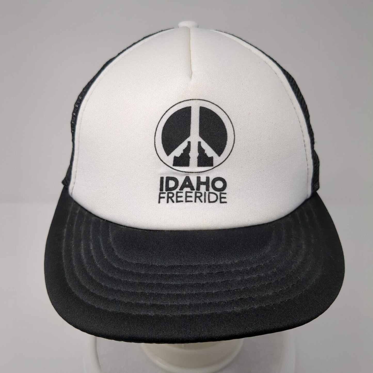 Idaho Freeride Snapback Trucker Hat Black One Size Mesh Back District