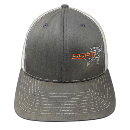Richardson Trucker Hat Gray One Size Snapback Mesh Back SSPT Logo Runner Sport