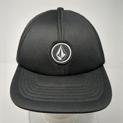 Volcom Stone Patch Snapback Trucker Hat Black One Size Solid 6 Panel