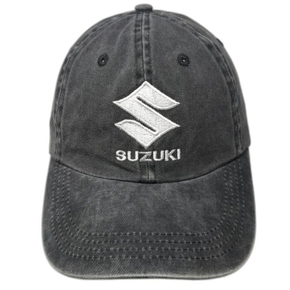 Three In Suzuki Baseball Cap Gray One Size Slideback Embroidered Logo Moto Hat
