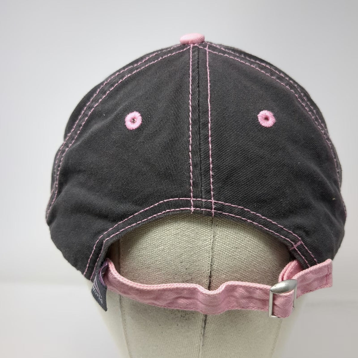 SeaWorld Baseball Cap Gray Pink White OSFM Cotton Contrast Stitching Logo Hat
