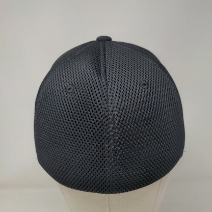 FT Fitted Trucker Hat Black S/M Flexfit Embroidered Breathable 6 Panel Yupoong