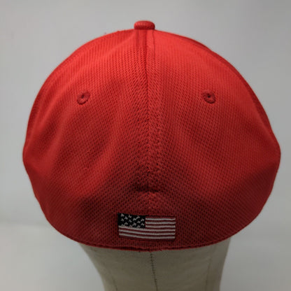 Pukka Mens Fitted Hat Red Size L/XL Embroidered Pebble Beach 1919 Logo Polyester