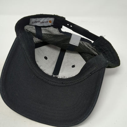 Carhartt Trucker Hat Black One Size Mesh Snapback Logo Workwear Adjustable Hat