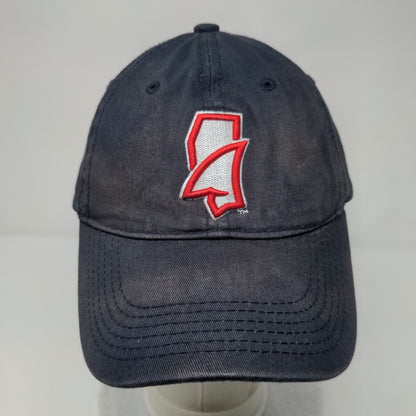 STH19 Strapback Hat Blue One Size Adjustable Embroidered Melonwear Cotton