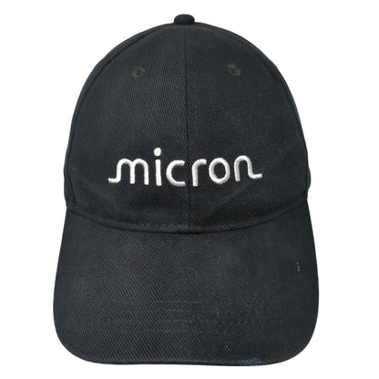 Micron Slideback Hat Black One Size Adjustable 6 Panel Embroidered
