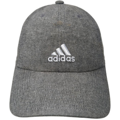 Adidas Baseball Cap Gray One Size Embroidered Logo Adjustable Cotton Curved Hat