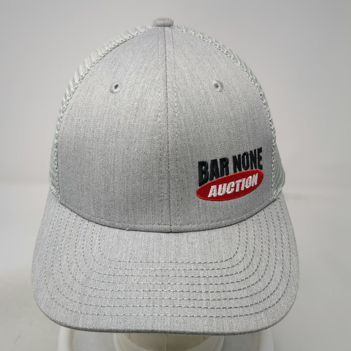 Augusta Sportswear Bar None Auction Trucker Hat Gray One Size Snapback Mesh