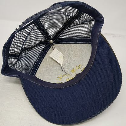 Red River Co. Trucker Hat Blue One Size IBEW Local 659 Union Corduroy USA Made