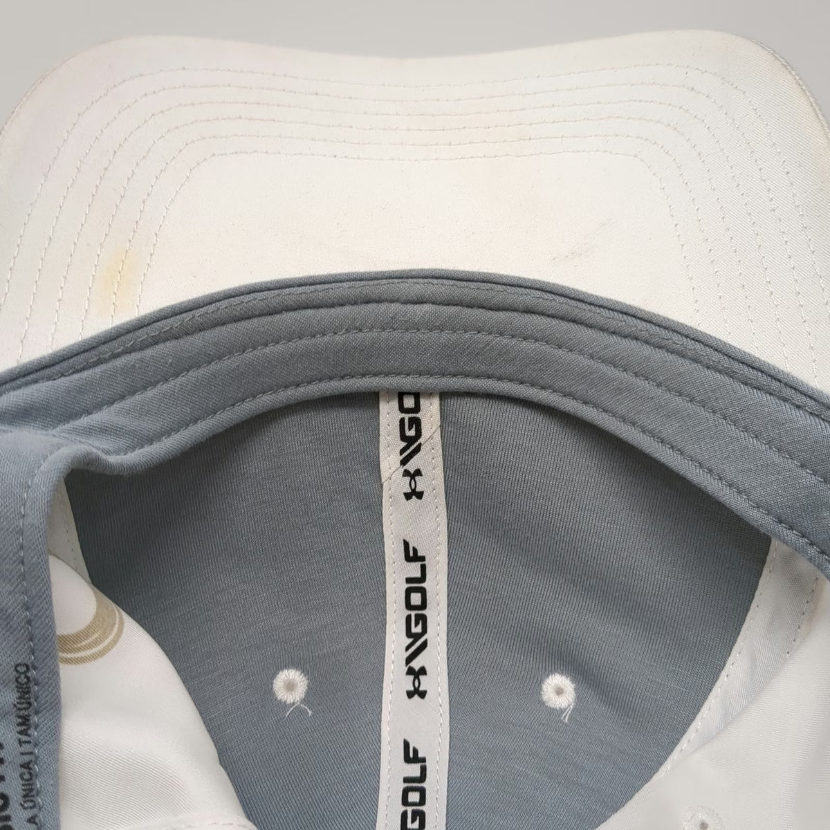 Under Armour Baseball Cap White One Size Strapback UA Golf Melia Polyester Hat
