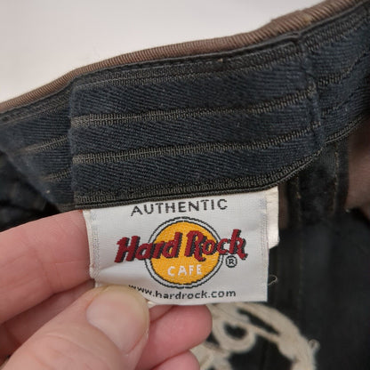 Hard Rock Cafe Fitted Hat Brown One Size Lightweight Embroidered Cotton