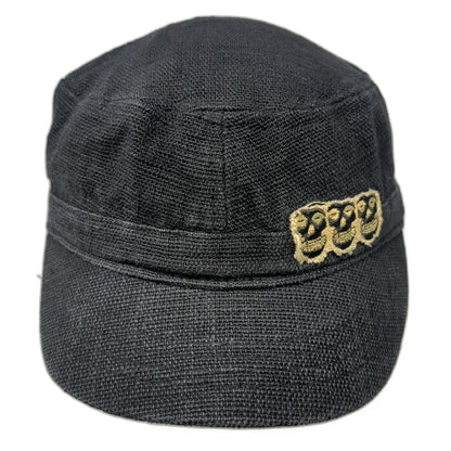 Virtus Army Cap Black One Size Misfits Fiend Skull Band Hat Linen Cotton