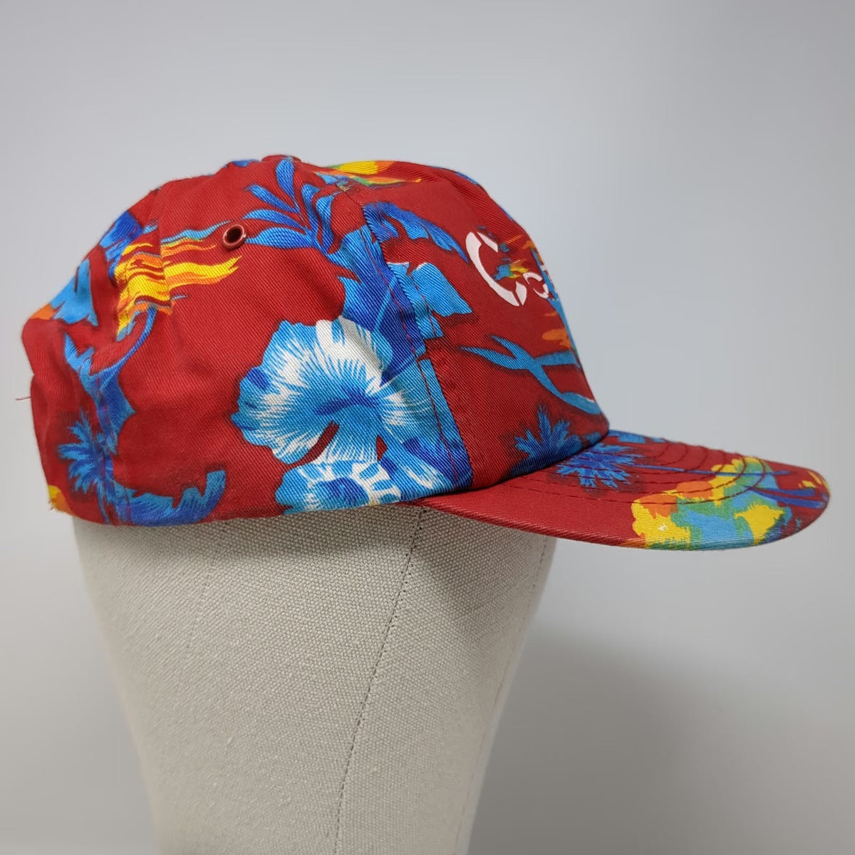 5 Panel Red One Size Tropical Palm Tree Print Cozumel Mexico Snapback Cotton Hat