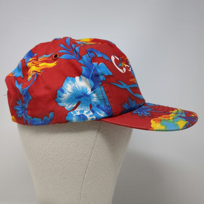 5 Panel Red One Size Tropical Palm Tree Print Cozumel Mexico Snapback Cotton Hat