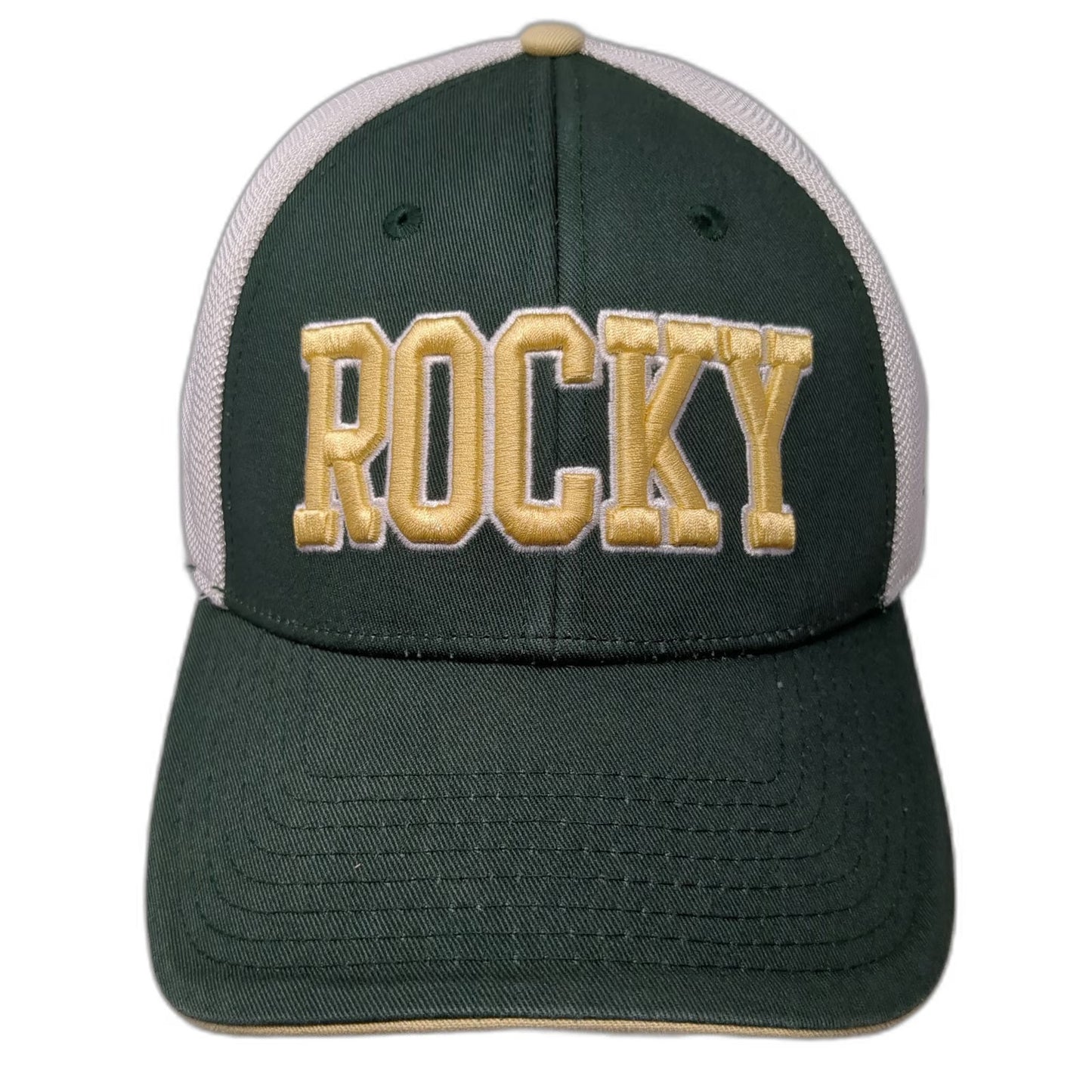 The Game Baseball Cap Green One Size Rocky Bear Mesh Hat A-Flex Mascot Curved