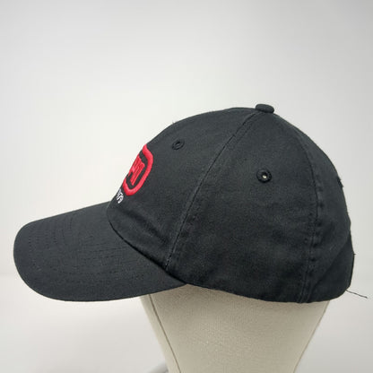 ESPN Logo Black Red Baseball Cap America OSFM Adjustable Cotton Slideback Hat