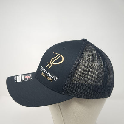 Pathway Builders Snapback Trucker Hat Black One Size Mesh Back Outdoor
