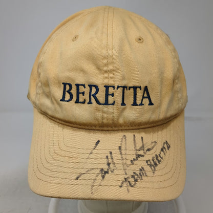 Beretta Baseball Cap Yellow One Size Autographed Logo Flexfit Stretch Hat