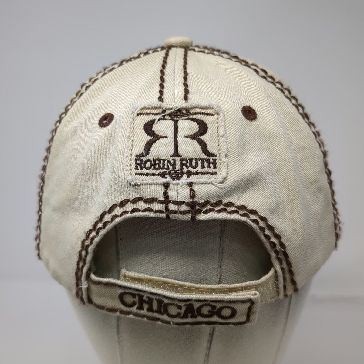 Robin Ruth 5 Panel Hat Beige Brown One Size Chicago City Original Thick Stitch