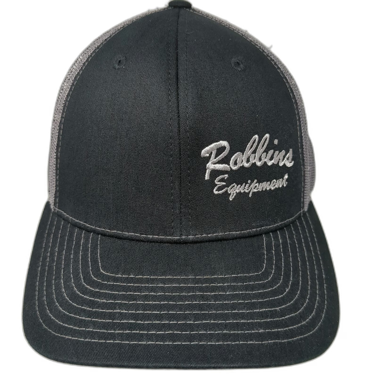 Richardson Trucker Hat Black Gray One Size Robbins Equipment Mesh Snapback Cap