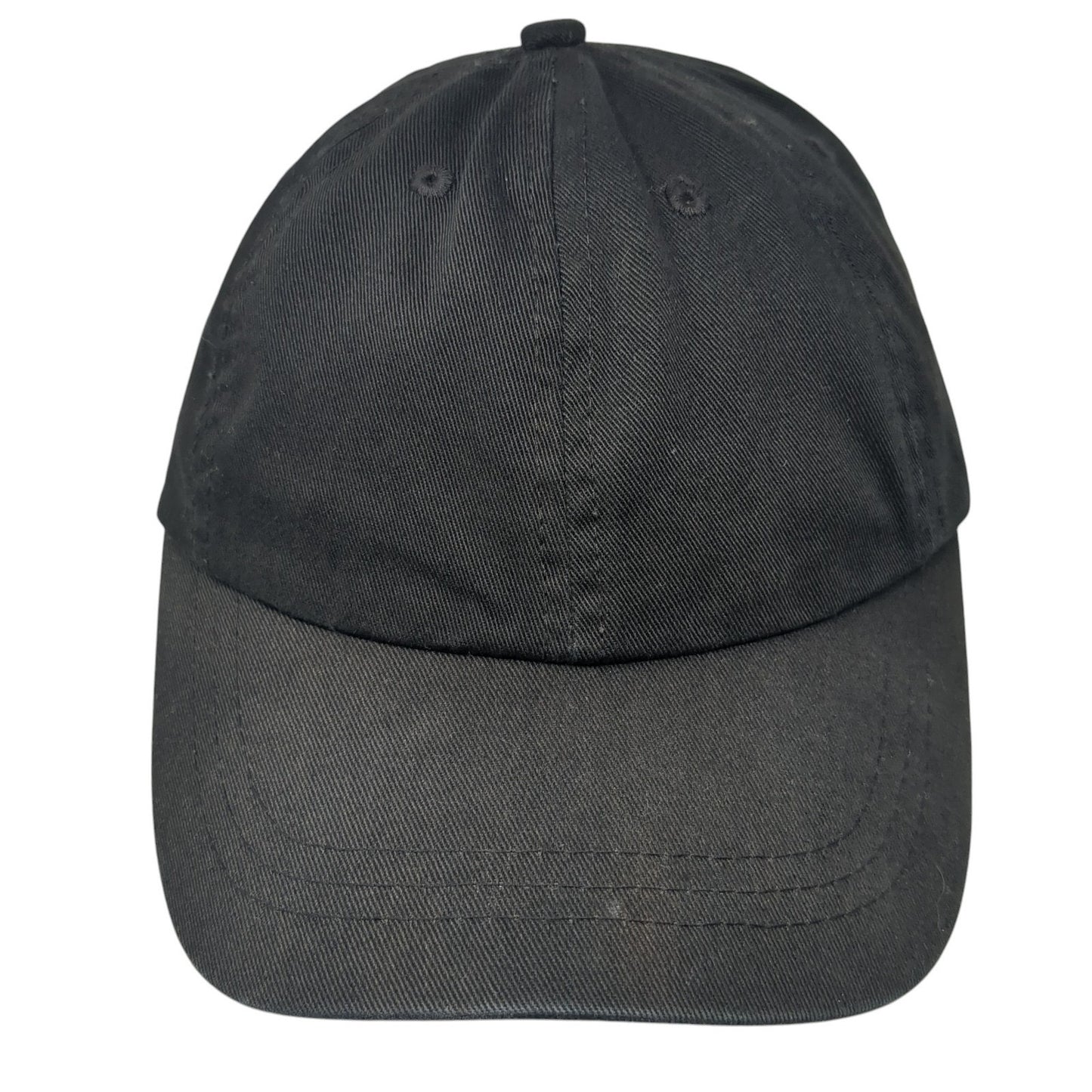 Unbranded Strapback Hat Black One Size Adjustable Outdoor 6 Panel Blank