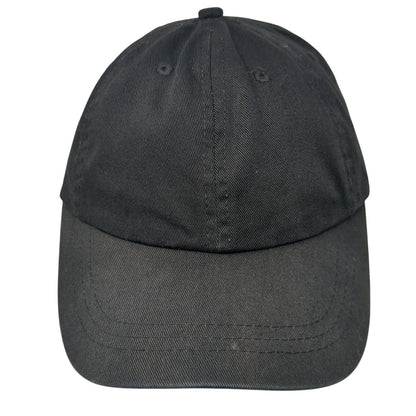 Unbranded Strapback Hat Black One Size Adjustable Outdoor 6 Panel Blank