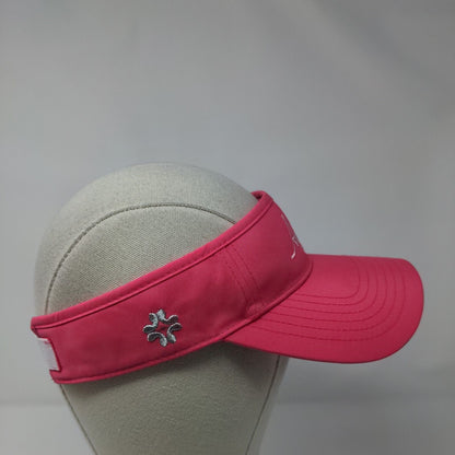 Anchorage Golf Course Strapback Visor Hat Pink 52cm Embroidered Vimhue